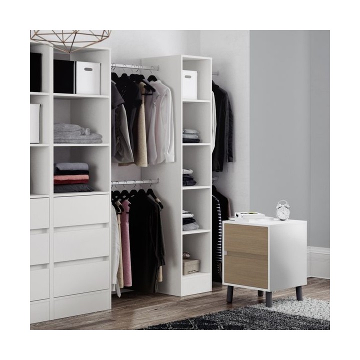 Spacepro 450mm Tower Unit with Hanger Bar White 2100 x 450 x 20mm