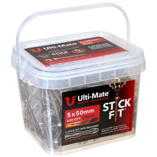 Ulti-Mate® Stick-Fit® Wood Screws 5.0 x 50mm Qty 600