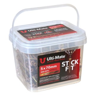 Ulti-Mate Stick-Fit Wood Screws 4.0 x 30mm Qty 1000