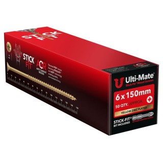Ulti-Mate® Stick-Fit® Screw 6.0 x 150mm Qty 50