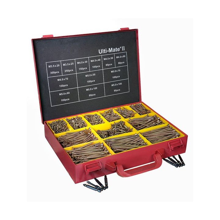 Ulti-Mate® Stick-Fit® Wood Screw Assortment & Case Qty 1570