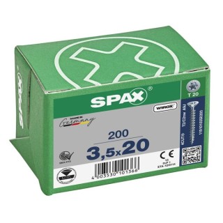 SPAX T-Star Plus Flat Countersunk Screw Wirox Coated 3.5 x 20mm Qty 200