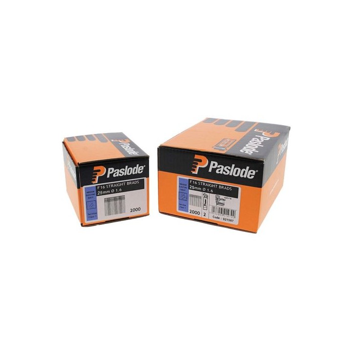 Paslode 921587 Galvanised Brad Fuel Pack F16 x 25mm