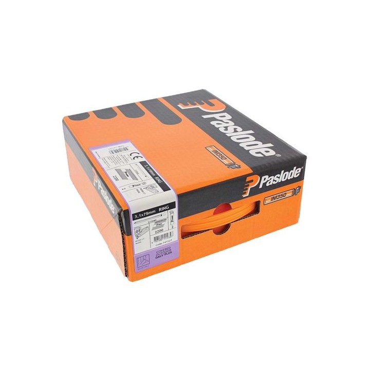 Paslode 141227 Galvanised Ring Nail Fuel Pack 75 x 3.1mm