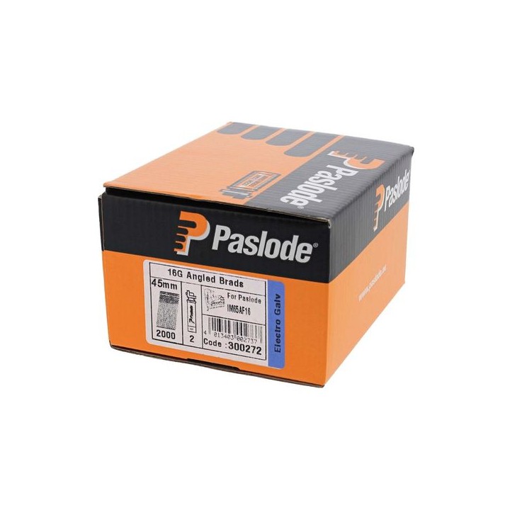 Paslode 300272 Galvanised Angled Brad Fuel Pack F16 x 45mm