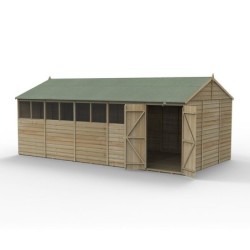 4LIFE Reverse Apex Shed 20 x 10 - Double Door - 8 Windows Installation