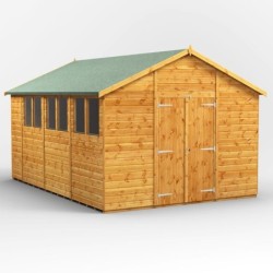 14 x 10 Power Apex Double Door Shed