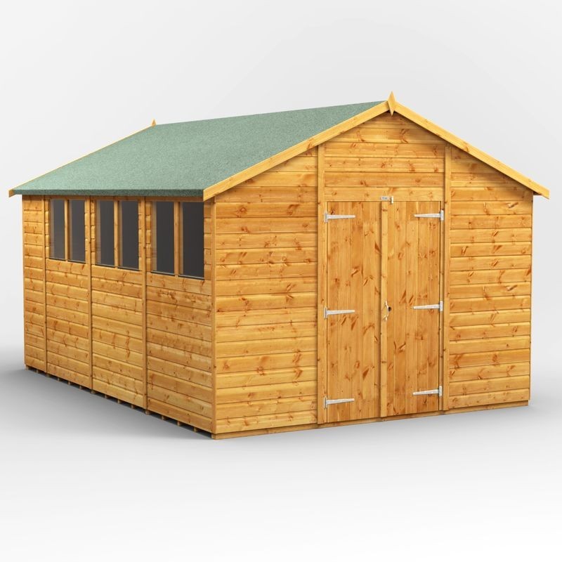 14 x 10 Power Apex Double Door Shed