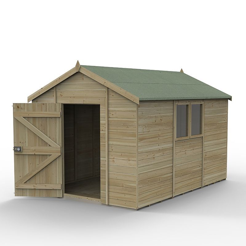 Timberdale 12 x 8 Apex Dble Door Shed - Installed