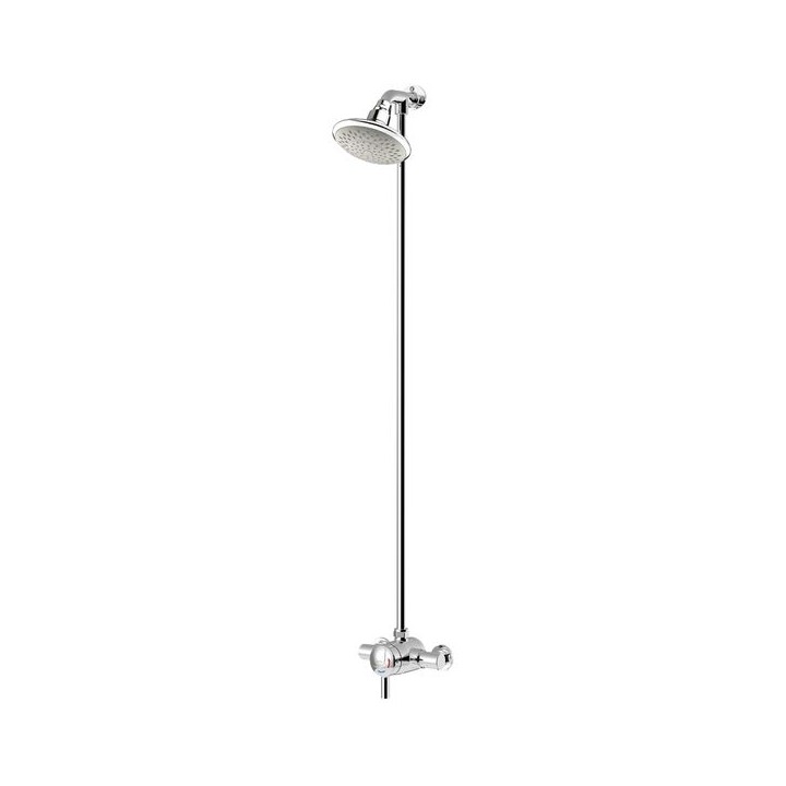 Bristan MINI2 TS1203 RR C OPAC Thermostatic Exposed Mini Shower Valve with Top Outlet Rigid Riser Chrome