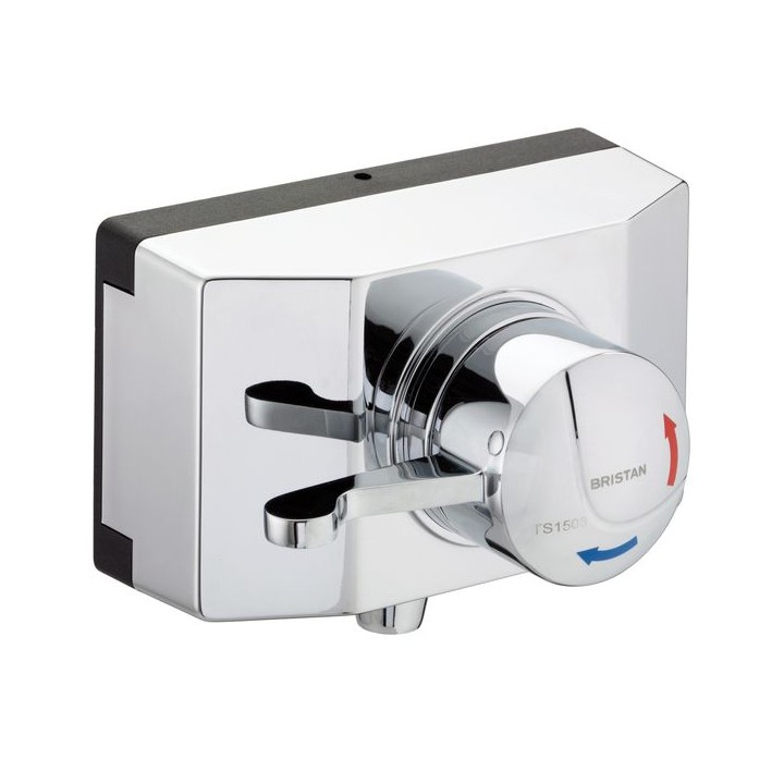Bristan OP TS1503 SCL C Opac Thermostatic Exposed Shower Valve with Chrome Lever and Shroud