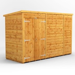 10 x 4 Power Windowless Pent Double Door