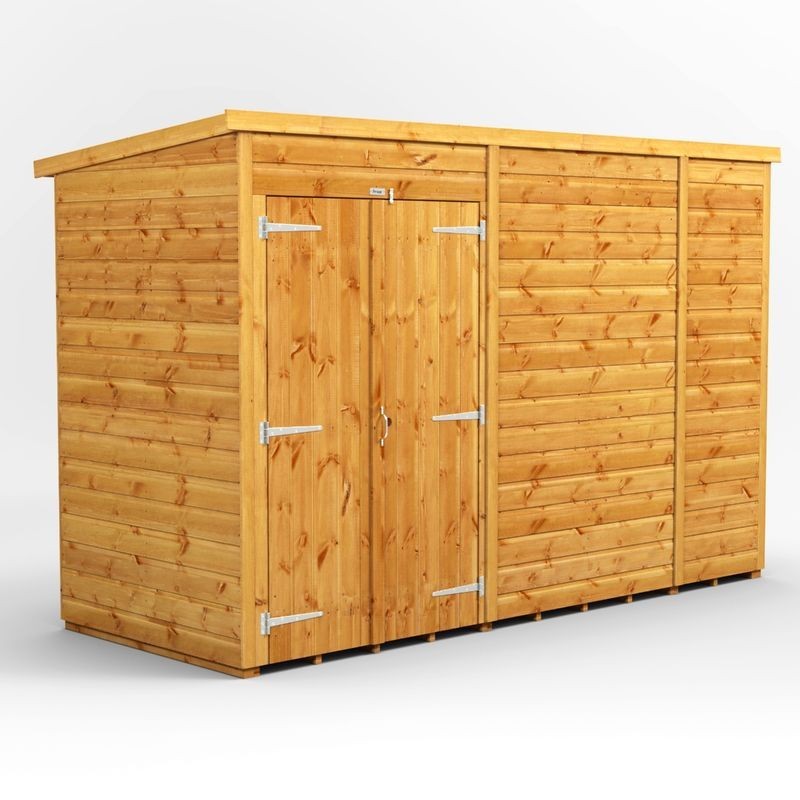 10 x 4 Power Windowless Pent Double Door
