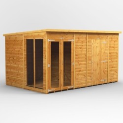 12 x 8 Power Pent Summerhouse With 6ft Side Store