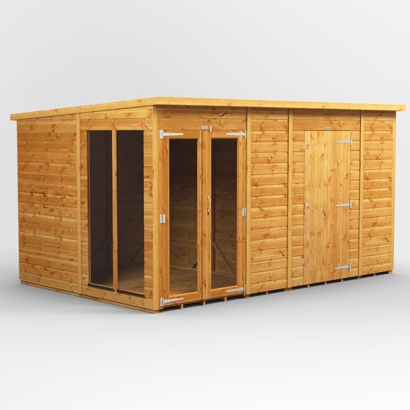 12 x 8 Power Pent Summerhouse With 6ft Side Store