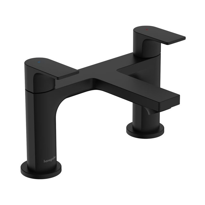 Hansgrohe Rebris E 2-hole rim mounted bath mixer - Matt Black - 72480670