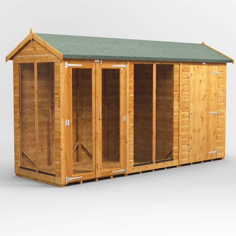 12 x 4 Power Apex Summerhouse With 4ft Side Store 12 x 4 Power Apex Summerhouse With 4ft Side Store