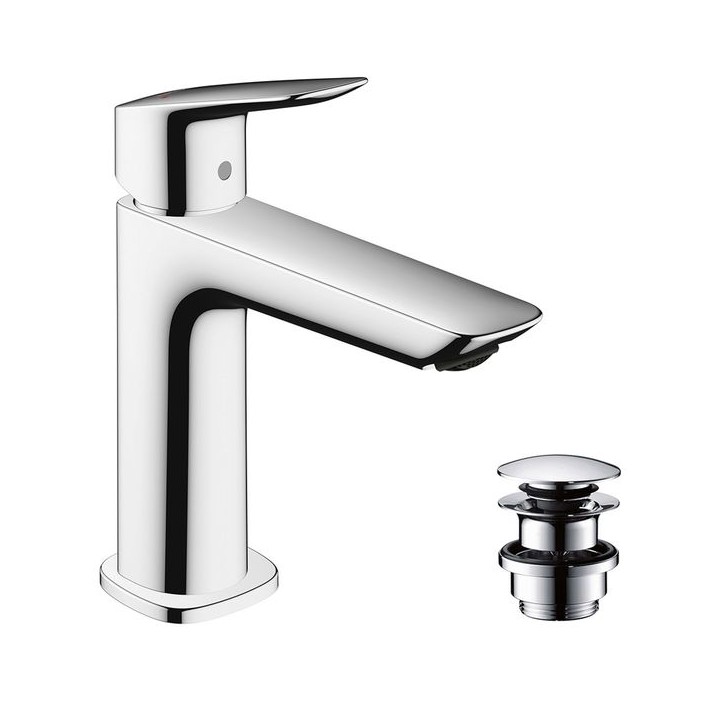Hansgrohe Logis Single lever basin mixer 110 Fine with push-open waste set - Chrome - 71252000