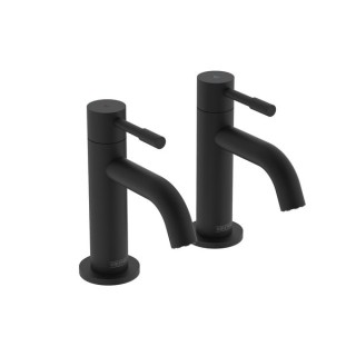 Bristan Mila Basin Pillar Taps - Black