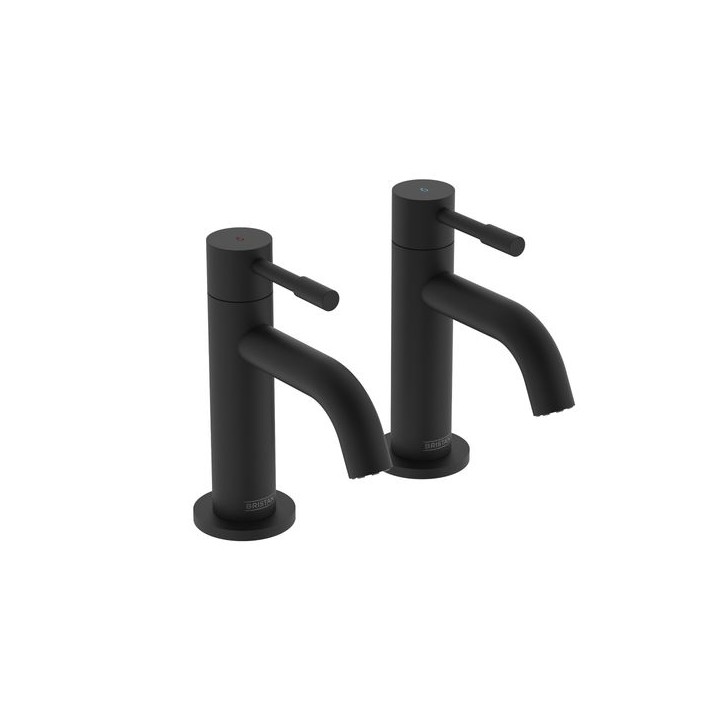 Bristan Mila Basin Pillar Taps - Black