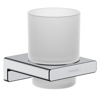 Hansgrohe AddStoris Toothbrush tumbler - Chrome / Matt Glass - 41749000