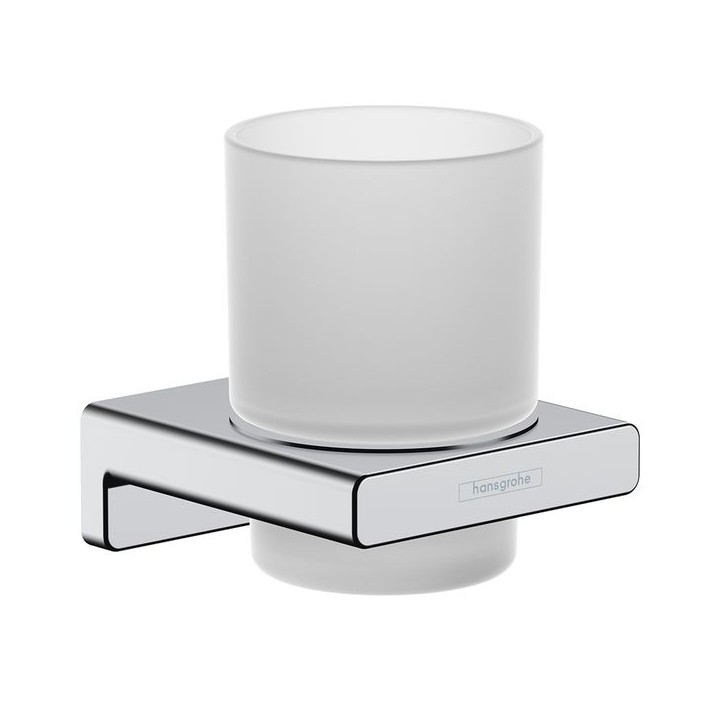 Hansgrohe AddStoris Toothbrush tumbler - Chrome / Matt Glass - 41749000