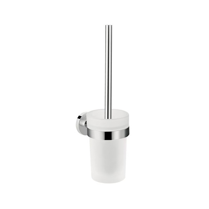 Hansgrohe Logis Universal Toilet brush with holder - Chrome & Matt Glass - 41722000