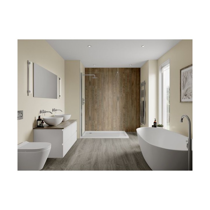 Multipanel Linda Barker Bathroom Wall Panel Hydrolock 2400 x 598mm Salvaged Plank Elm 9480