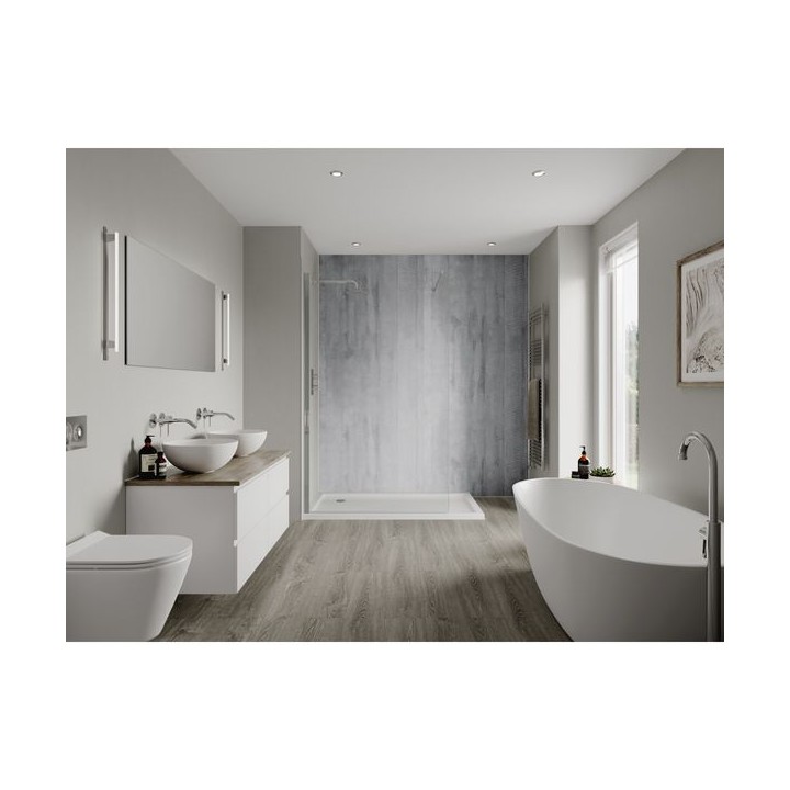 Multipanel Linda Barker Bathroom Wall Panel Hydrolock 2400 x 598mm Concrete Formwood 6362