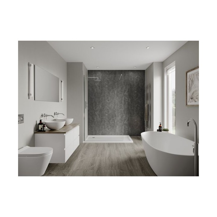 Multipanel Linda Barker Bathroom Wall Panel Hydrolock 2400 x 900mm Graphite Elements 8833