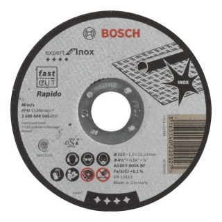 Bosch Cutting Disc Straight 115 x 22.2 x 1mm 2608600545