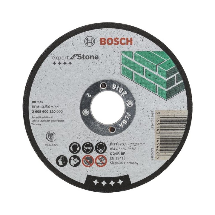 Bosch Stone Cutting Disc 115 x 22.2 x 2.5mm 2608600320