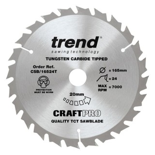 Trend Wood Cordless Circular Saw Blade 165mm x 20mm x 24T