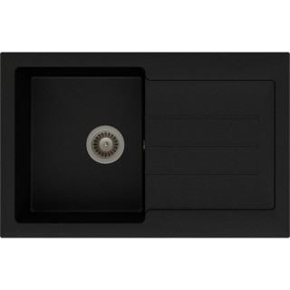 Abode Xcite 1 Bowl Inset Black Metallic Composite Kitchen Sink