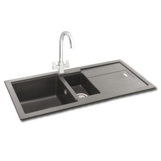 Carron Phoenix Bali 1.5 Bowl Inset Grey Composite Granite Kitchen Sink