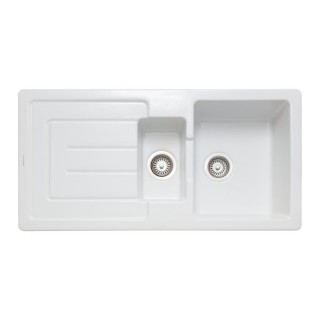 Rangemaster Austell 1.5 Bowl Reversible Inset Sink White 1000 x 500mm