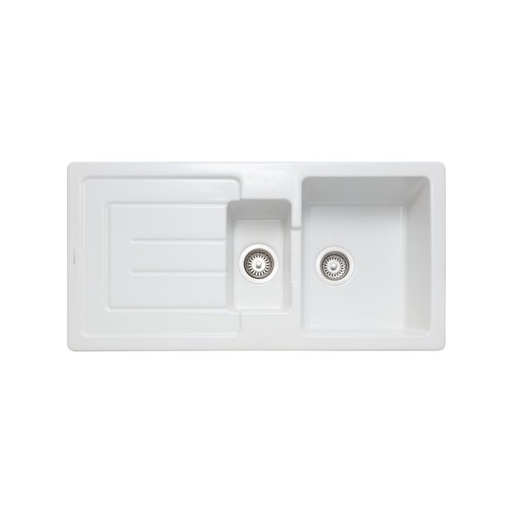 Rangemaster Austell 1.5 Bowl Reversible Inset Sink White 1000 x 500mm