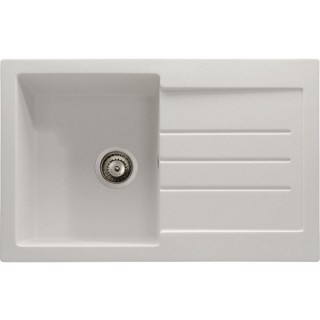 Abode Xcite 1 Bowl Inset White Composite Kitchen Sink