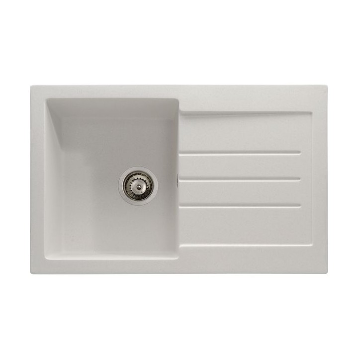 Abode Xcite 1 Bowl Inset White Composite Kitchen Sink