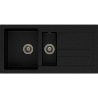 Abode Xcite 1.5 Bowl Inset Black Composite Kitchen Sink