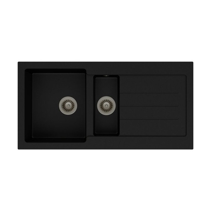 Abode Xcite 1.5 Bowl Inset Black Composite Kitchen Sink