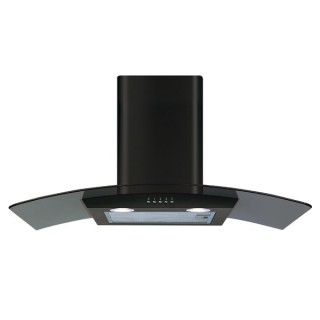 CDA ECP82BL 80cm Curved Glass Cooker Hood Black