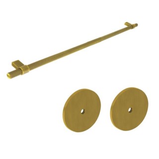 Knurled Bar Handle with Round Backplate Antique Bronze