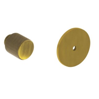 Knurled Knob with Round Backplate Antique Bronze