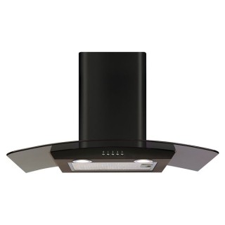 CDA ECP72BL 70cm Curved Glass Cooker Hood Black