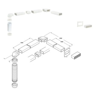 Hafele System 5 To 5A Ventilation Grille And Ducting Set 3 Metre White 565.30.722