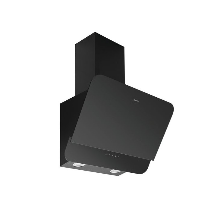 Caple OM600 Wall Chimney Hood Black Glass with LED Touch Control 60cm