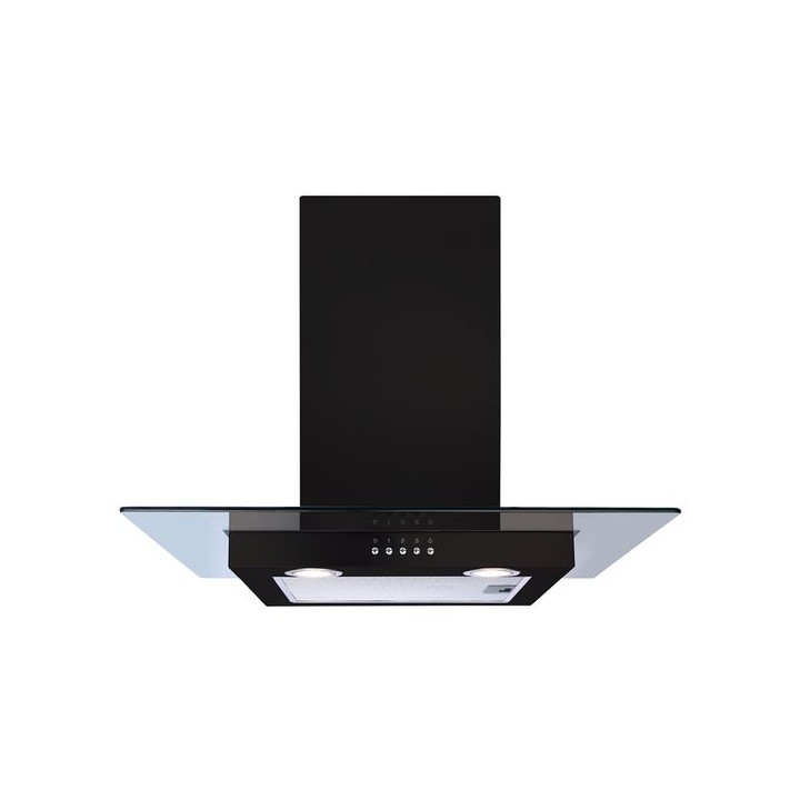 CDA ECN62BL 60cm Flat Glass Cooker Hood Black