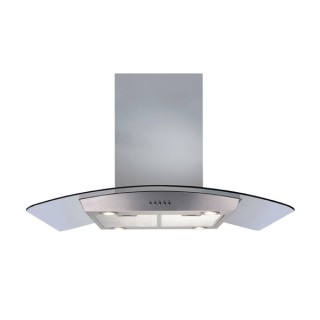 CDA ECPK91SS 90cm Curved Glass Island Cooker Hood Stainless Steel
