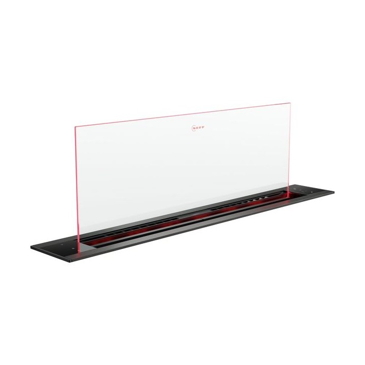 NEFF N90 Home Connect Glassdraft Hob Hood with Touch Control and Guided Air Technology Black & Clear Glass 90cm - I98WMM1S7B